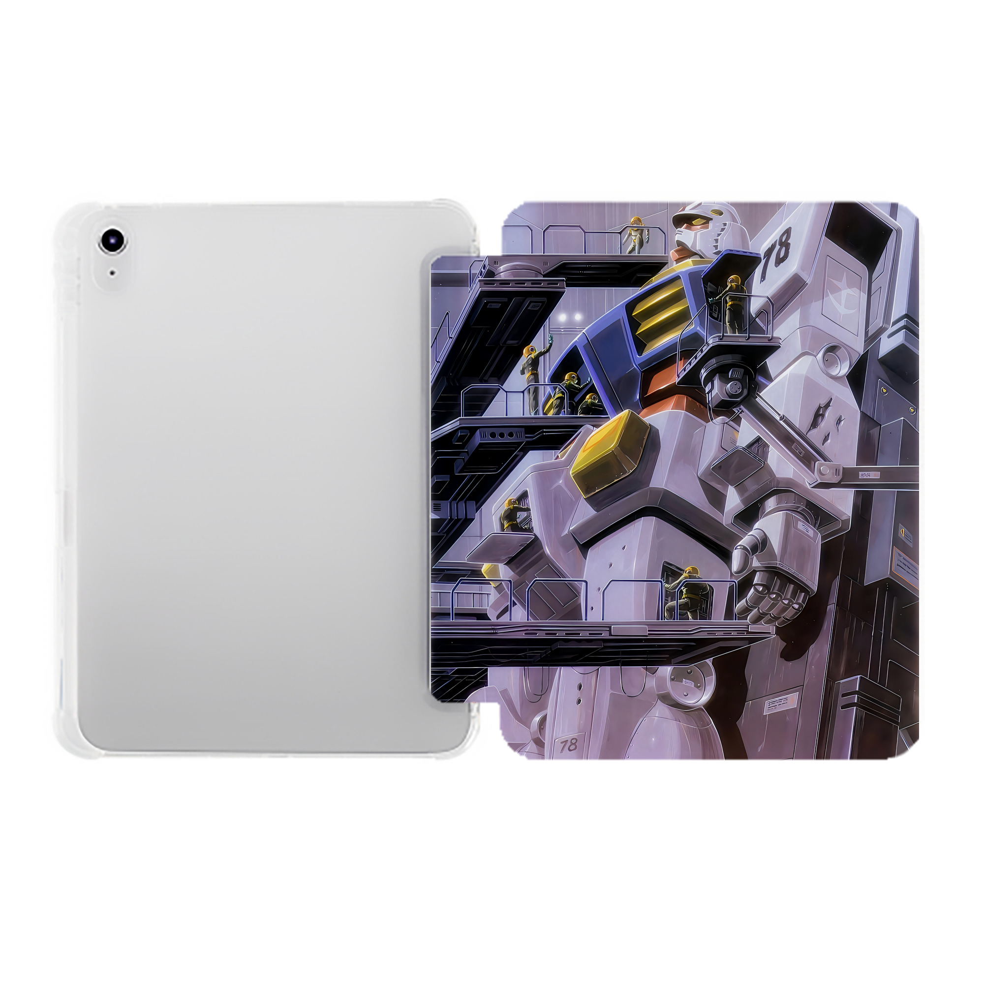 （画像用） 機動戦士ガンダム Mobile Suit Gundam IPad ケース ペン収納付き 三つ折りスタンド PUレザー×シリコン 対応機種9.5/10.5/10.9インチ
